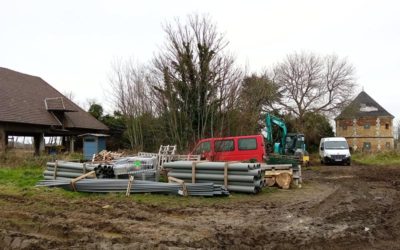 Travaux de terrassement à la ferme